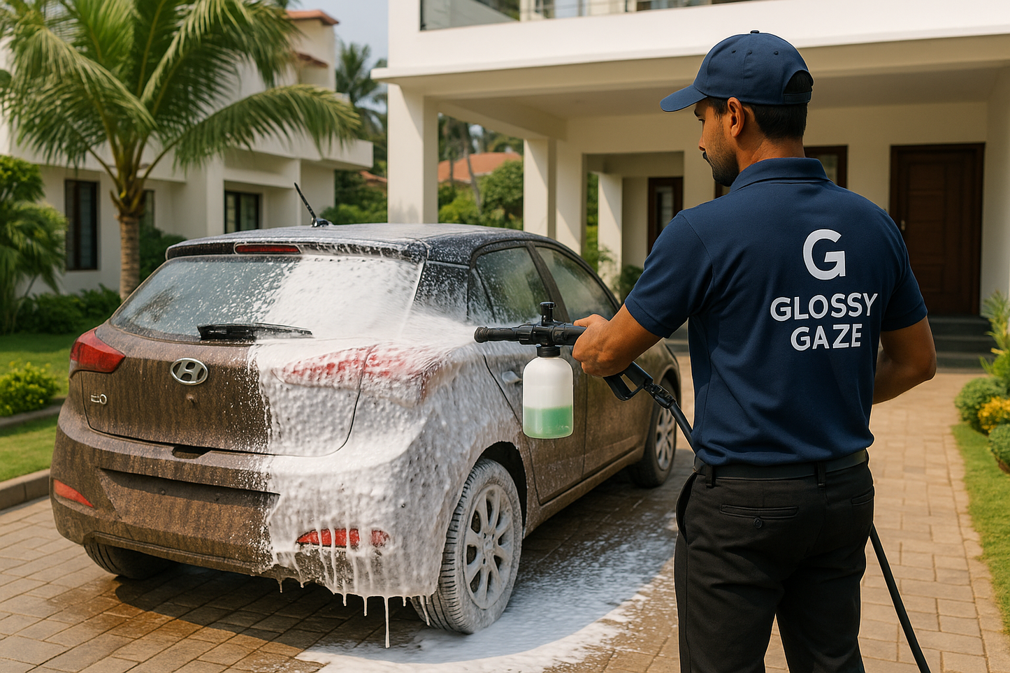 Foam Car Wash at home - Hatch Back