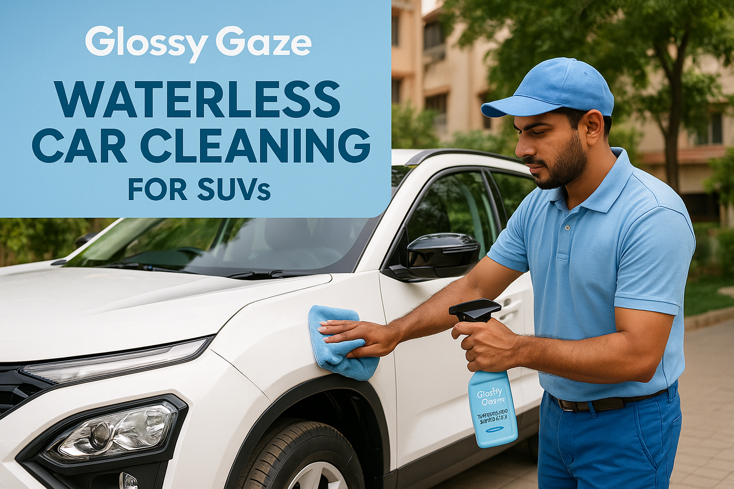 Glossy Gaze waterless cleaning for Indian SUV